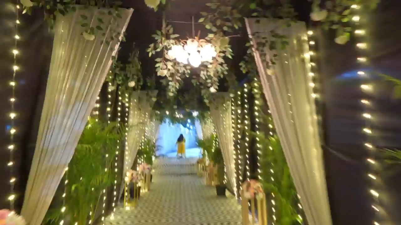 Fairy light tunnel entrance
